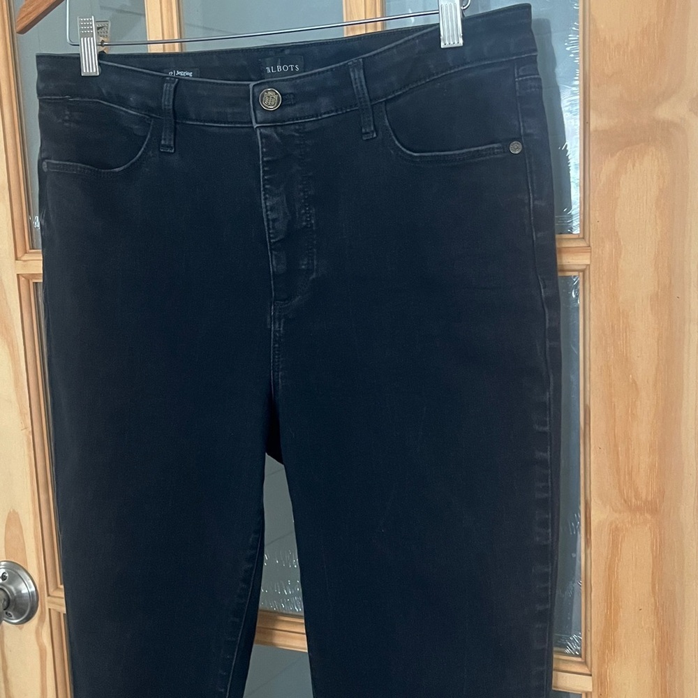 Talbots High Waist Jegging Ankle Black Jeans Stretch Womens Sz 12 Classic Comfy - Picture 3 of 9